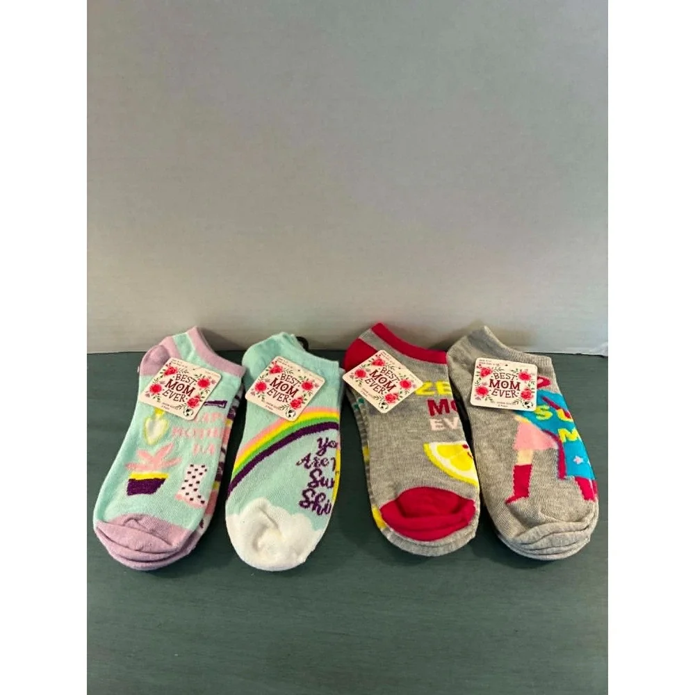 Best Mom Ever Women's No Show Ankle Socks 8 Pair Bundle Colorful Gift Set NWT‎
